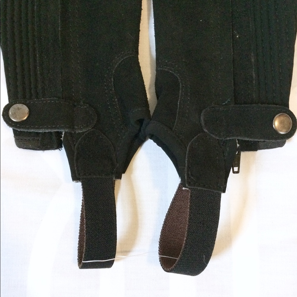 DUBLIN Black Leather Suede Half Chaps - Picture 4 of 8